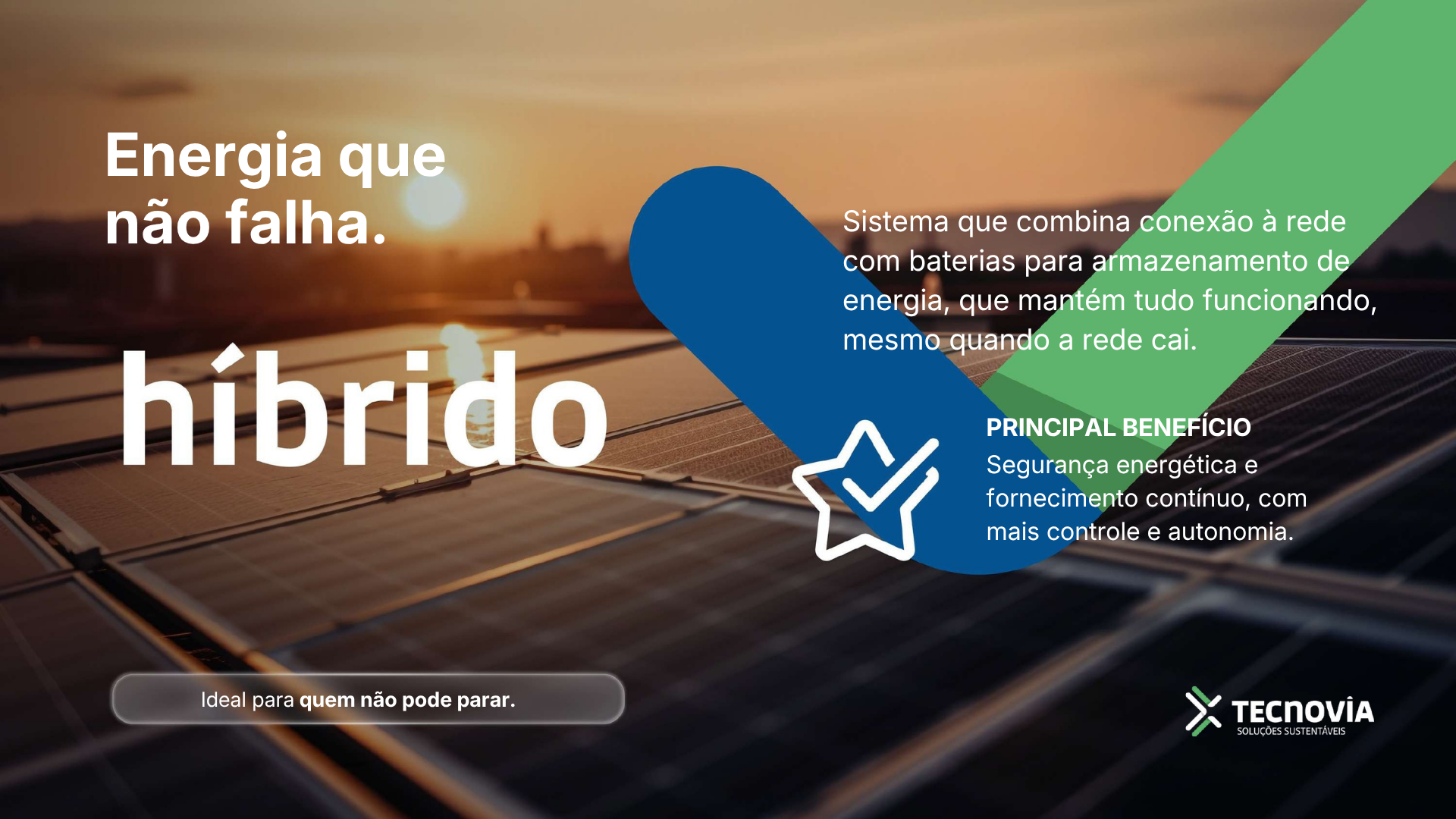Projeto solar híbrido Tecnovia