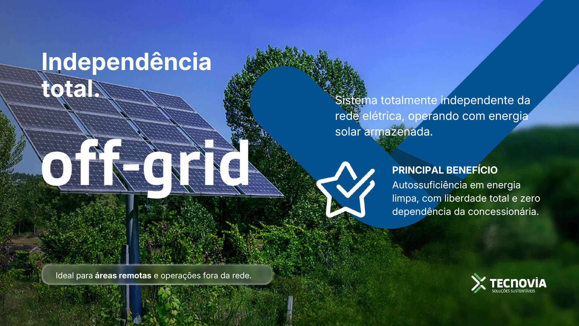 Projeto solar off-grid Tecnovia